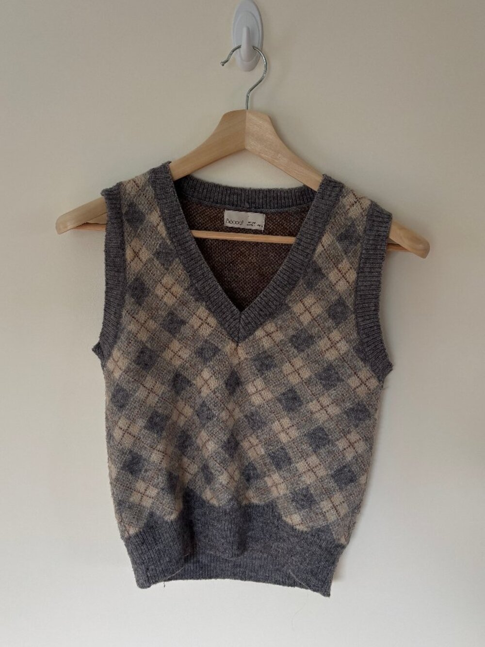 Vintage Argyle V-Neck Sweater Vest